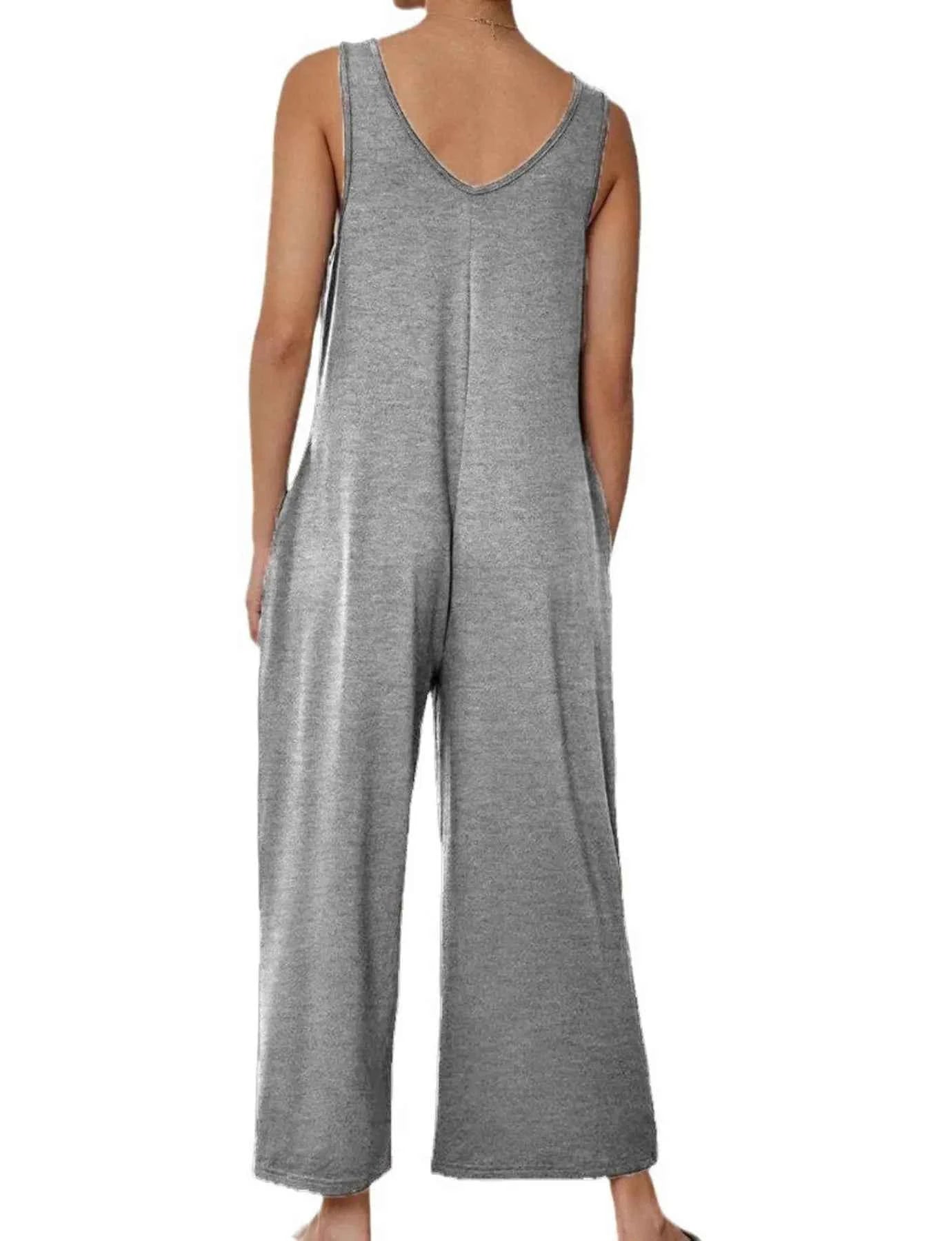 Sleeveless Wide Leg Casual Jumpsuit