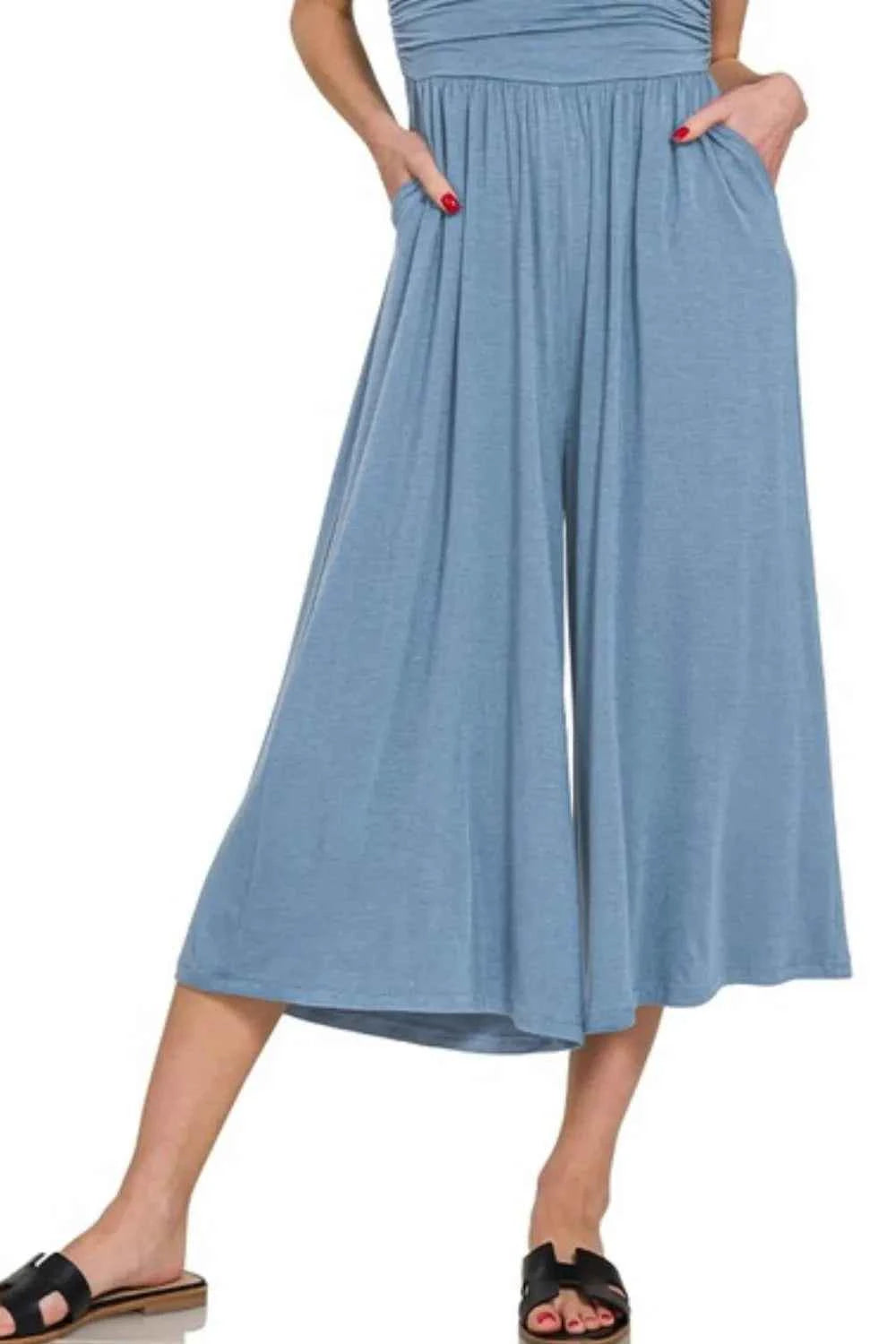 Zenana Double Layered Strapless Tube Top Jumpsuit