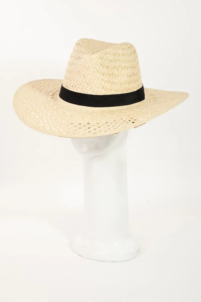 Fame Basket Weave Straw Sun Hat Iv One Size