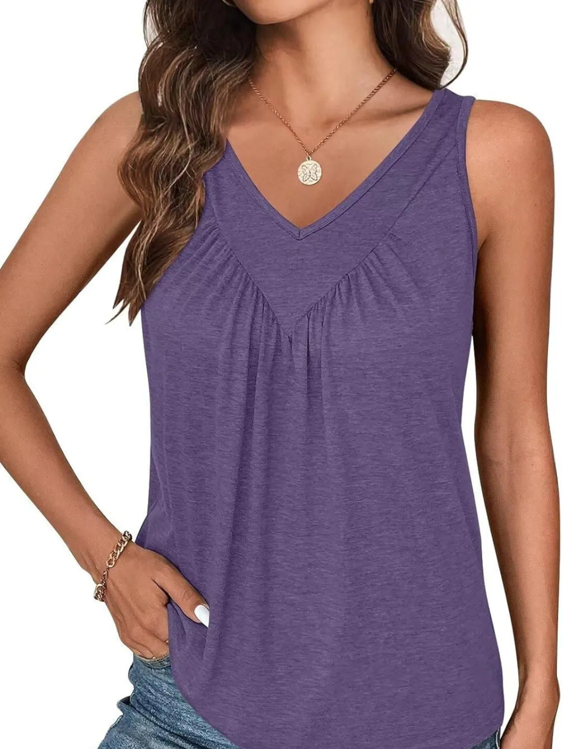 Ruched V-Neck Tank