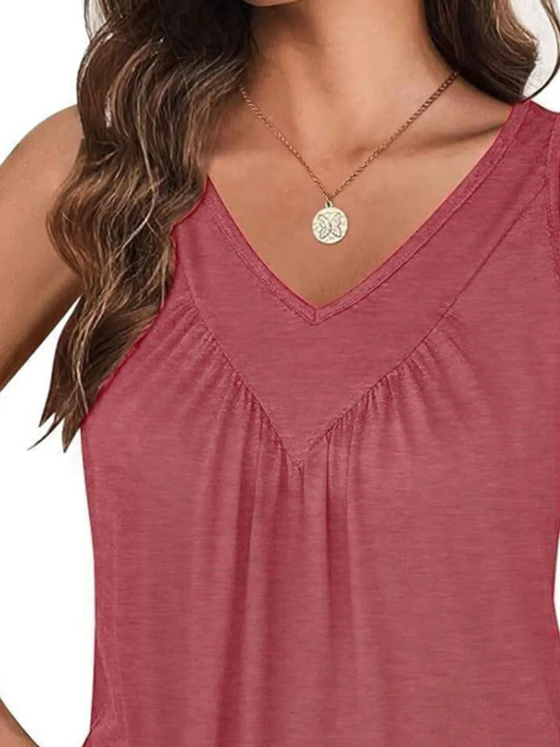Ruched V-Neck Tank