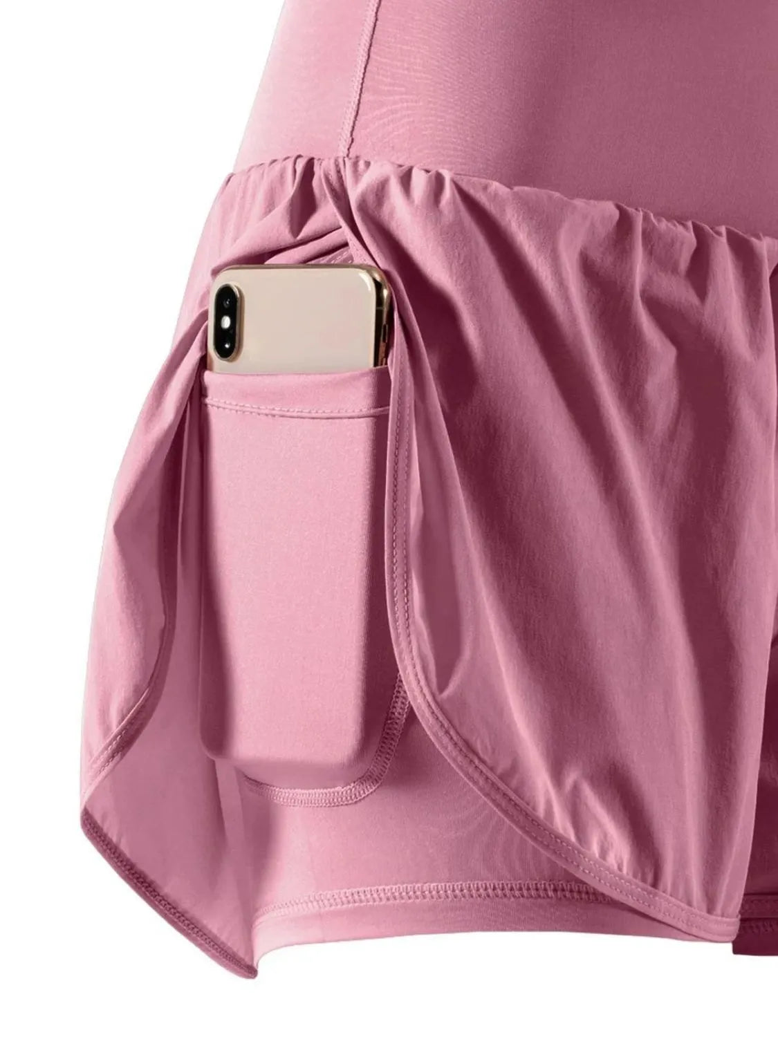 Pocketed High Waist Active Shorts