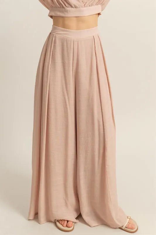 HYFVE Kimono Sleeve Crop Top and Wide Leg Pants Set