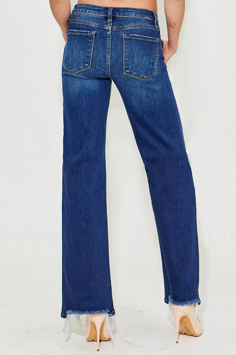RISEN Full Size Low Rise Wide Leg Jeans Plus Size