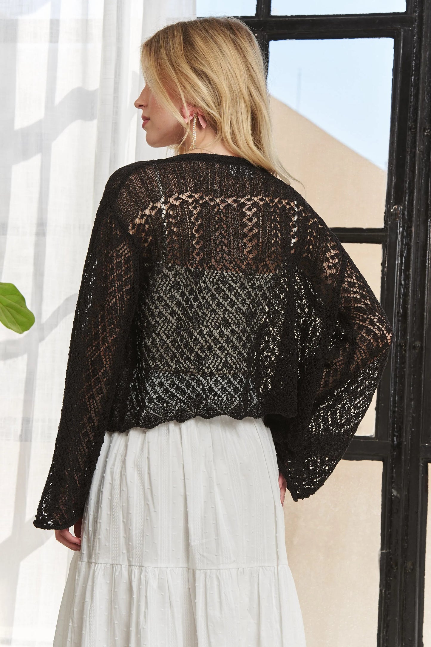 ADORA Long Sleeves Crochet Sweater Cardigan