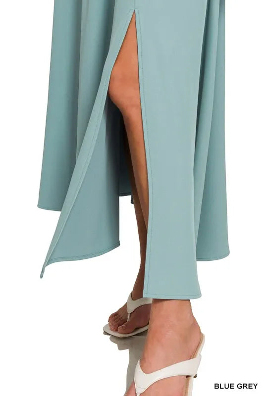 Zenana Heavy Woven Span Crop Tee & Skirt Set