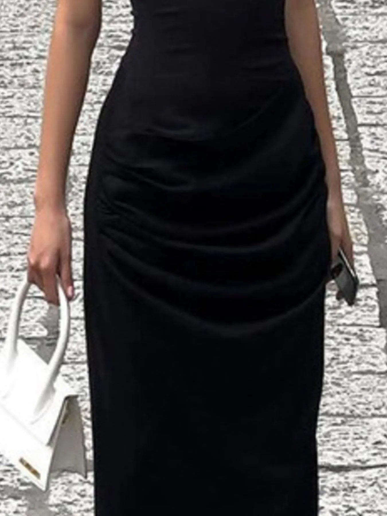 Side Slit Short Sleeve Maxi Dress