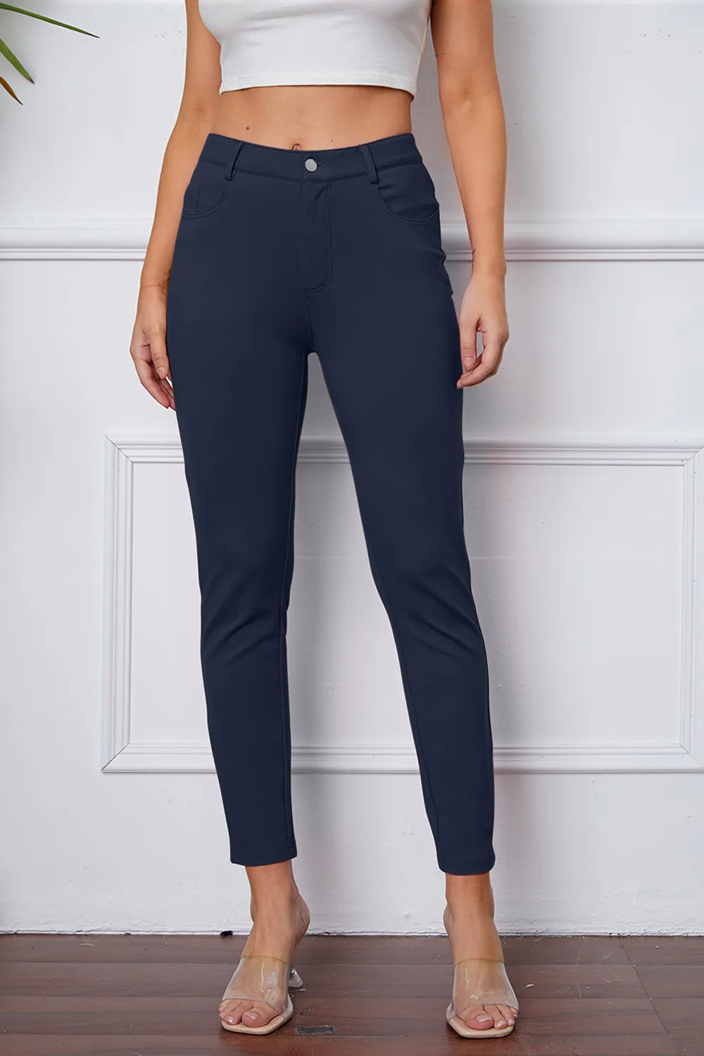 StretchyStitch Pants by Basic Bae Dark Blue