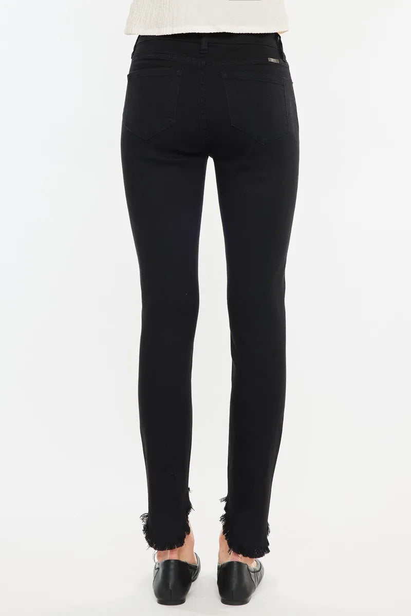 Kancan High Rise Black Ankle Skinny Jeans