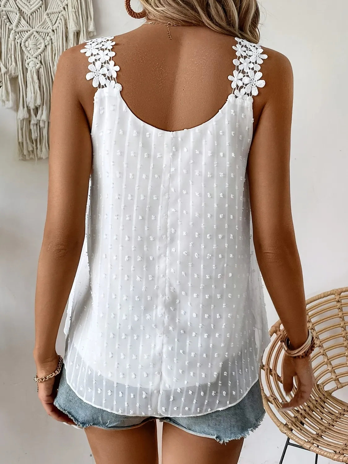 Swiss Dot Scoop Neck Cami