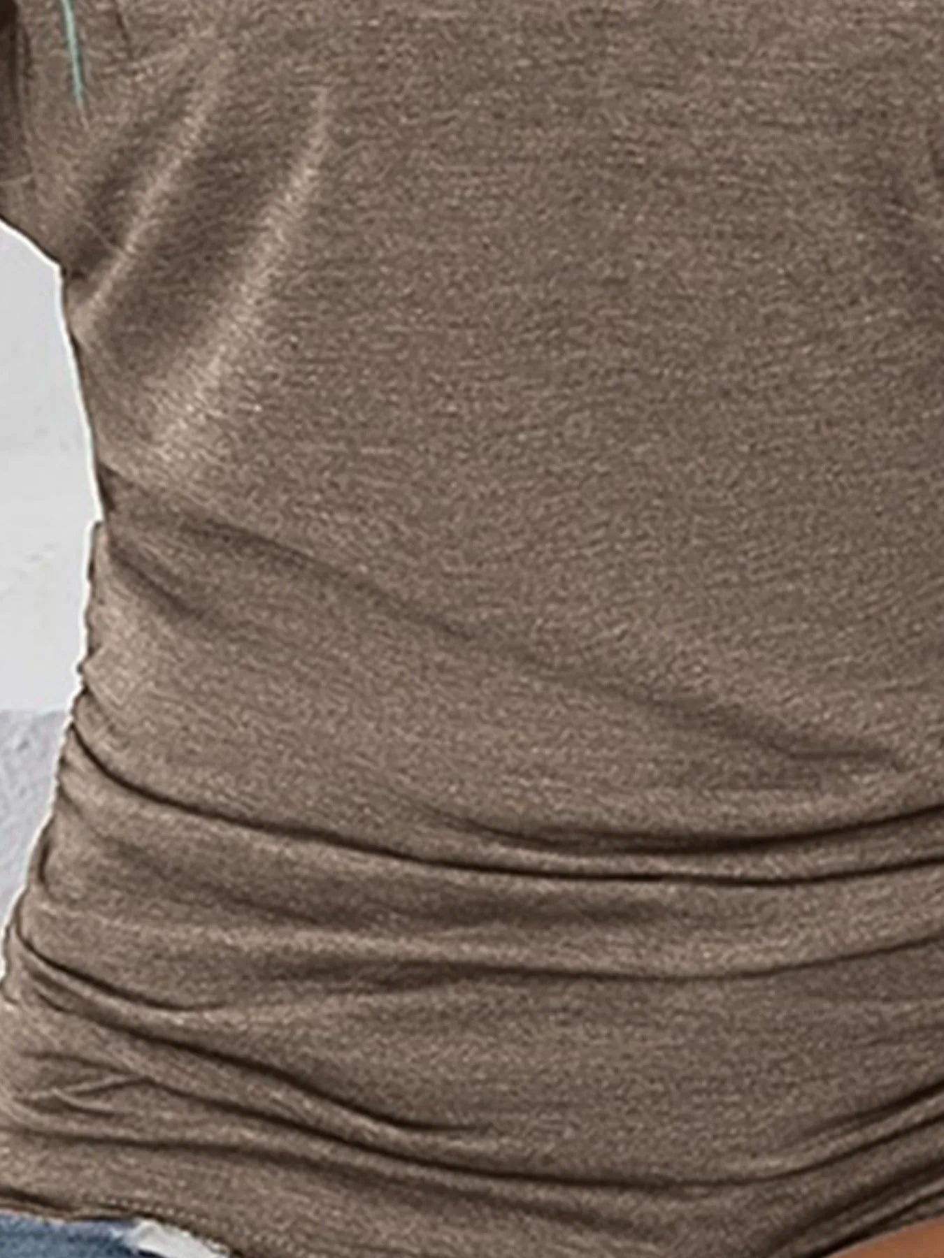 Ruched Side Round Neck T-Shirt