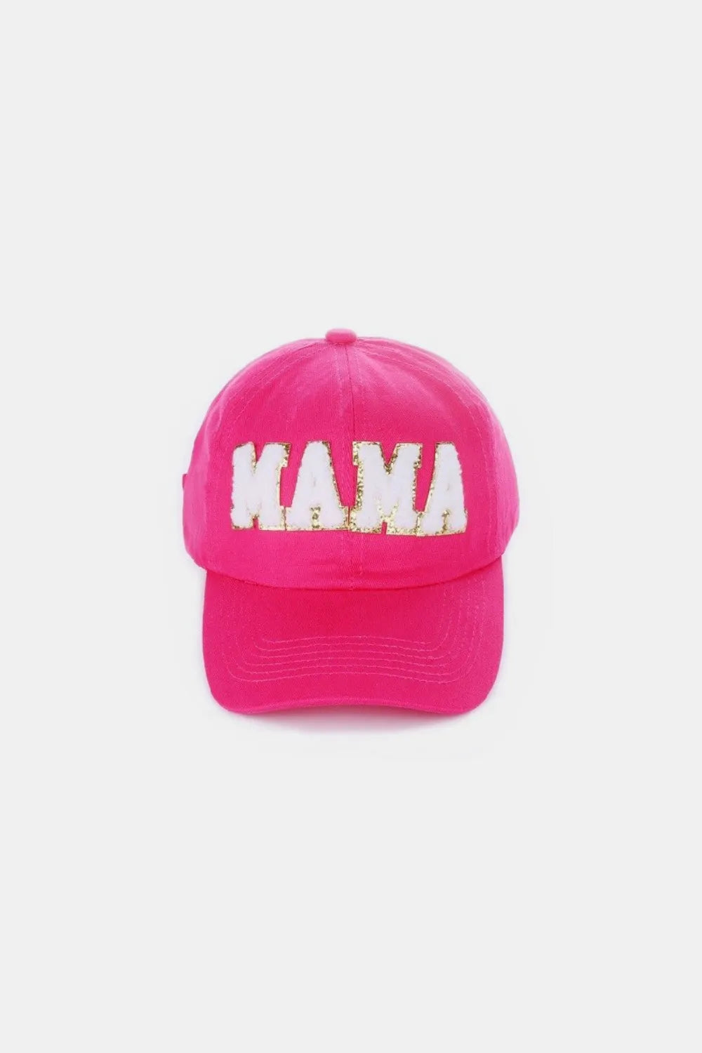 MAMA Chenille Patch Baseball Cap Fuchsia One Size