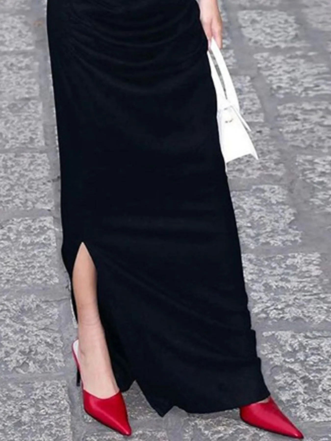 Side Slit Short Sleeve Maxi Dress