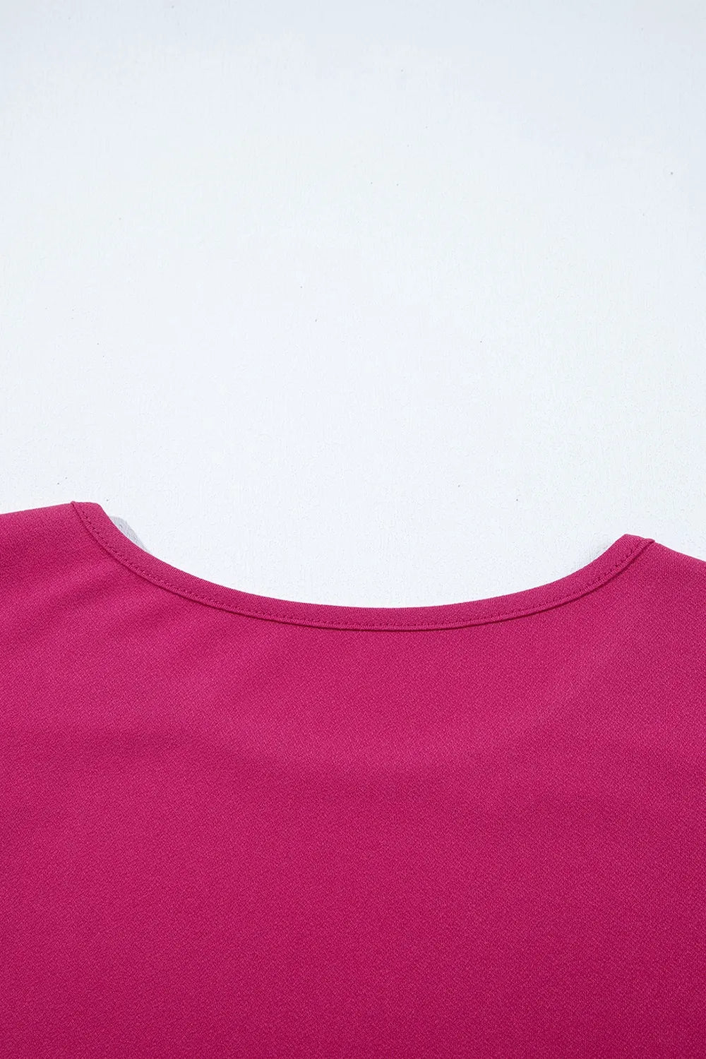 Short Ruffle Sleeve Round Neck Blouse