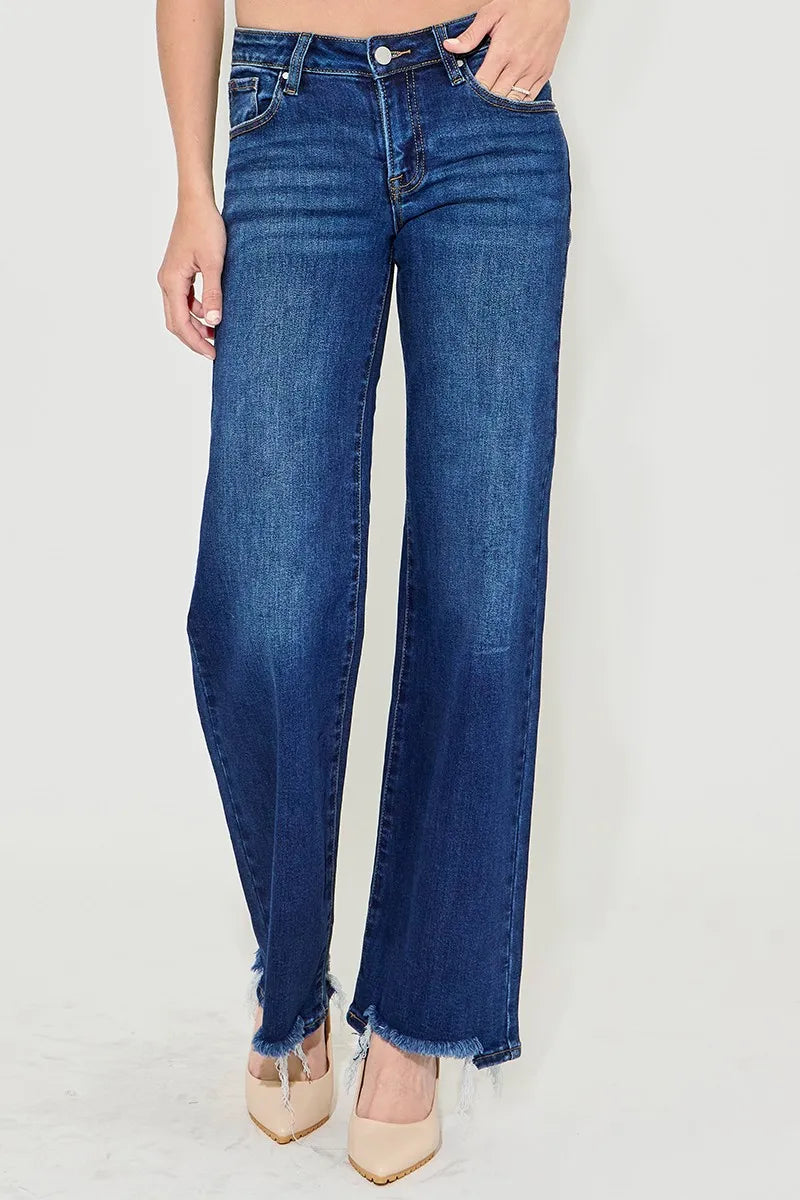 RISEN Full Size Low Rise Wide Leg Jeans Plus Size