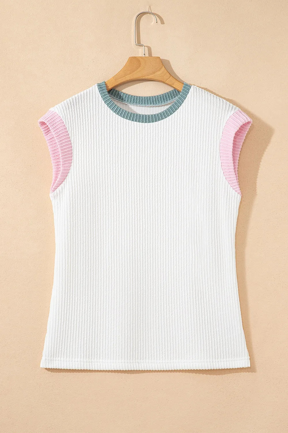 Contrast Trim Ribbed Knit Sleeveless Top