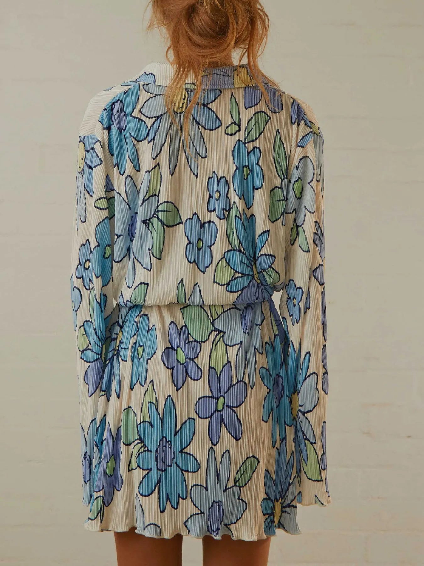 Printed Long Sleeve Mini Dress