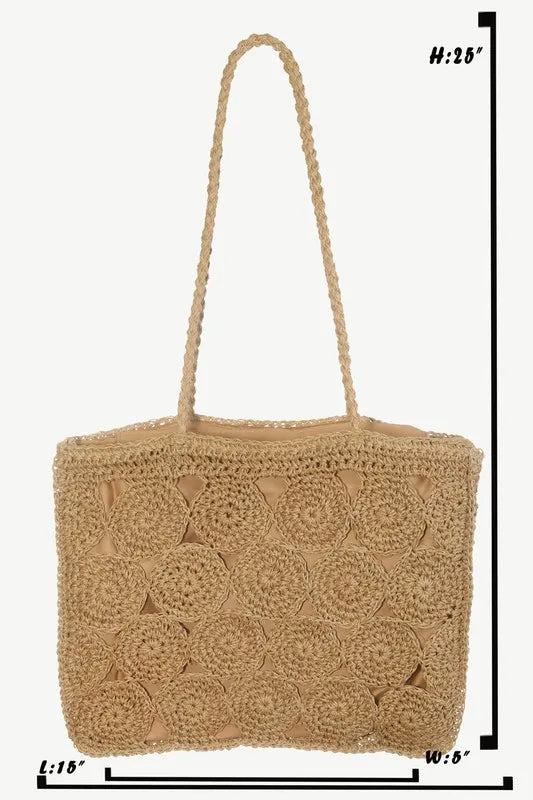 Fame Square Braided Pattern Tote Bag
