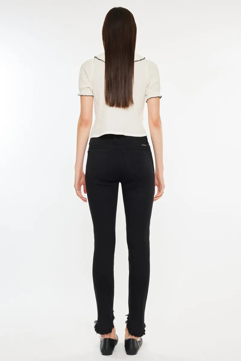Kancan High Rise Black Ankle Skinny Jeans