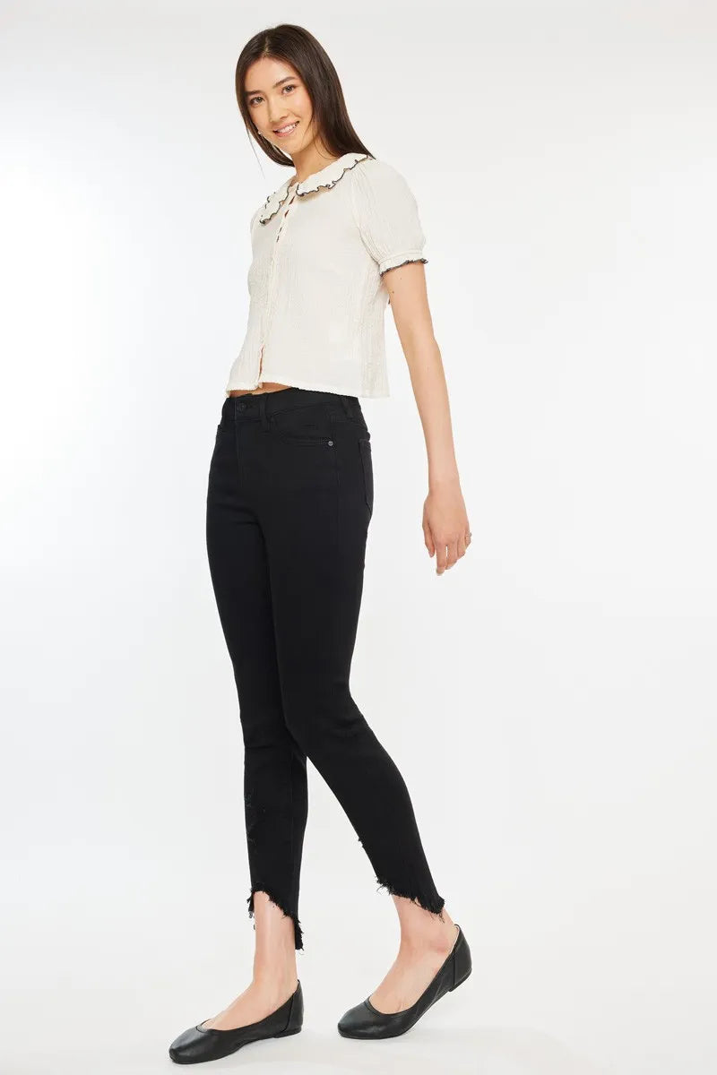Kancan High Rise Black Ankle Skinny Jeans