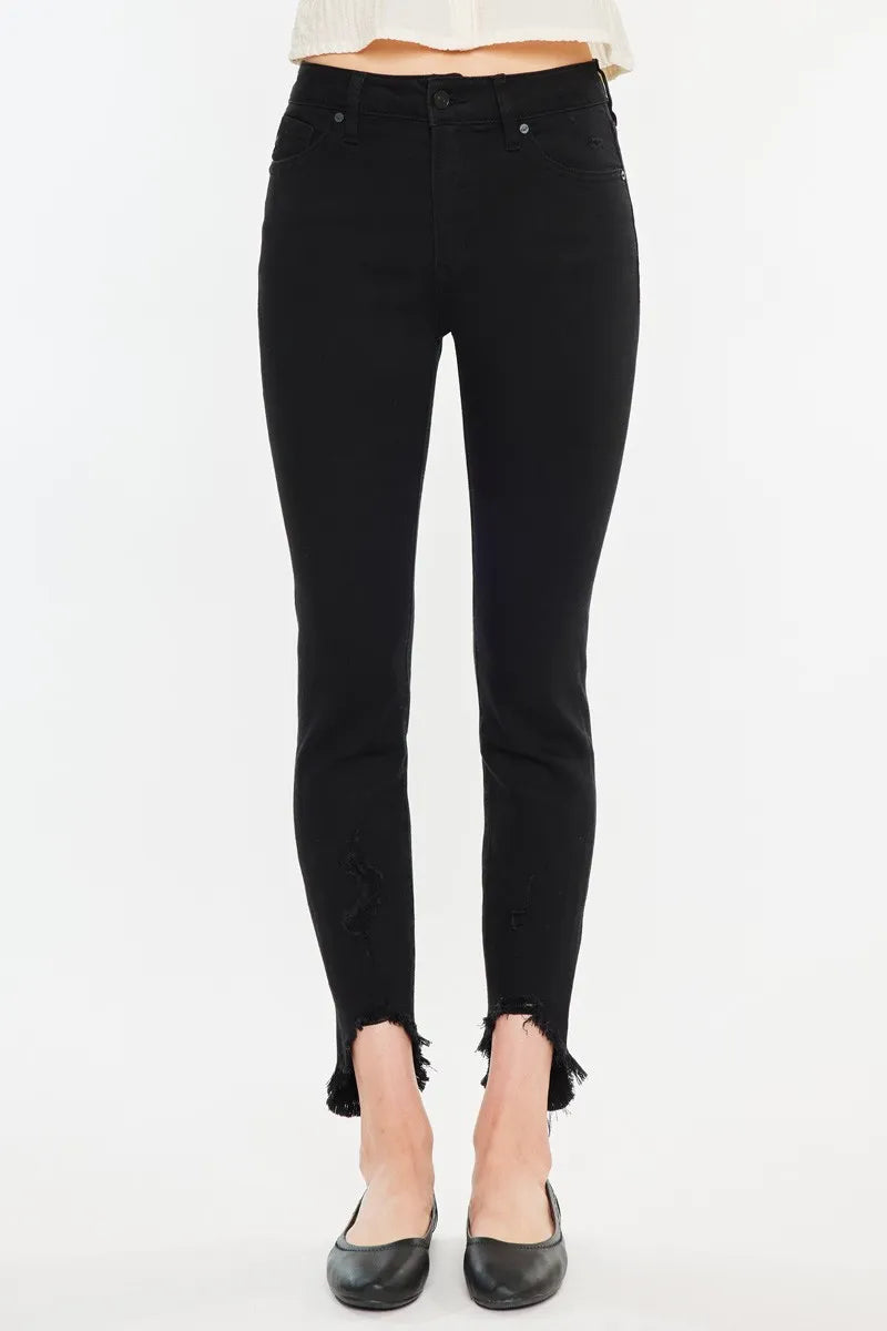 Kancan High Rise Black Ankle Skinny Jeans