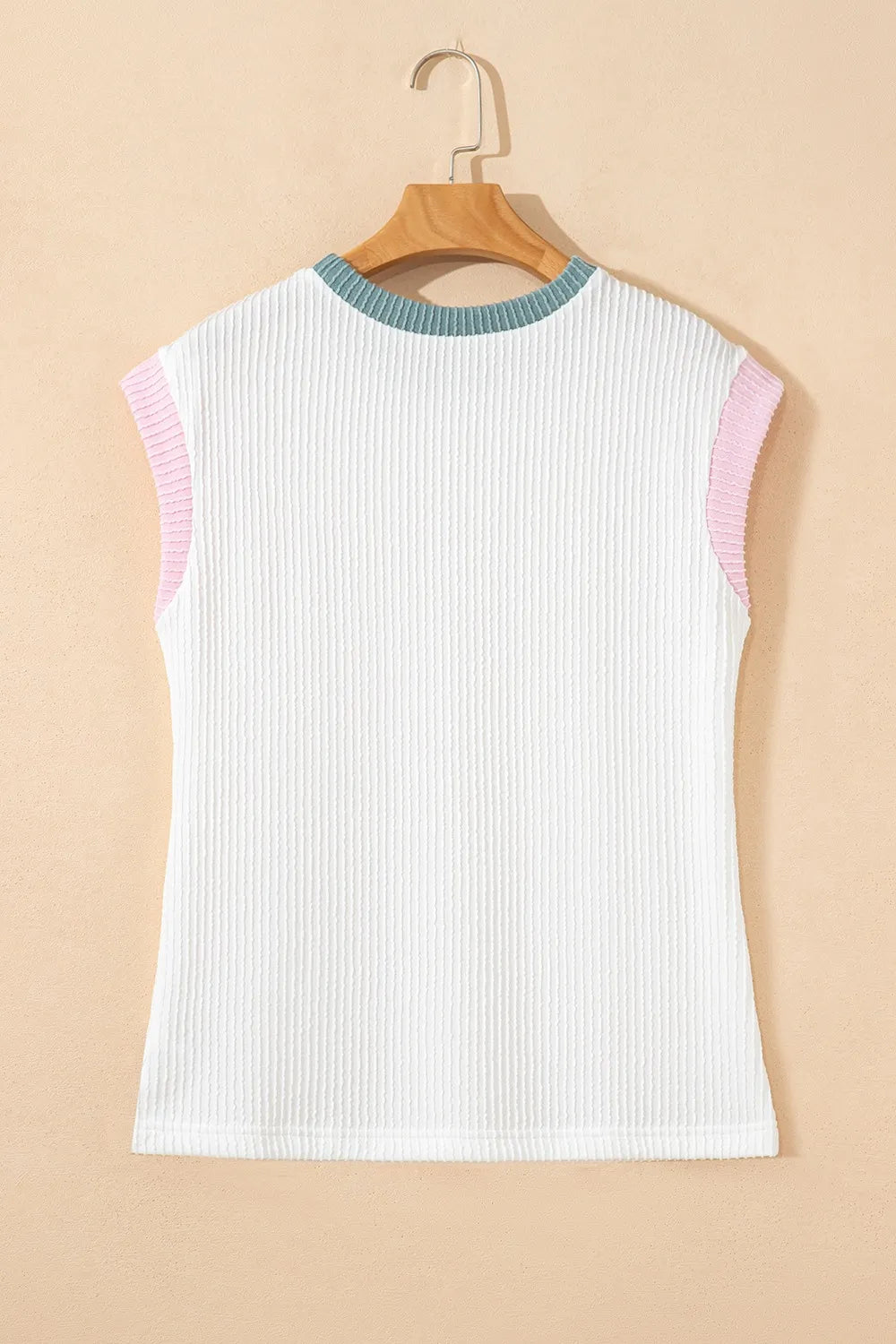 Contrast Trim Ribbed Knit Sleeveless Top