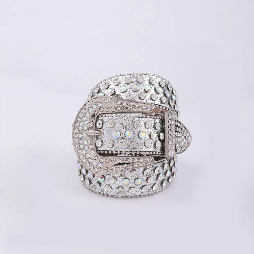 PU Leather Rhinestone Belt
