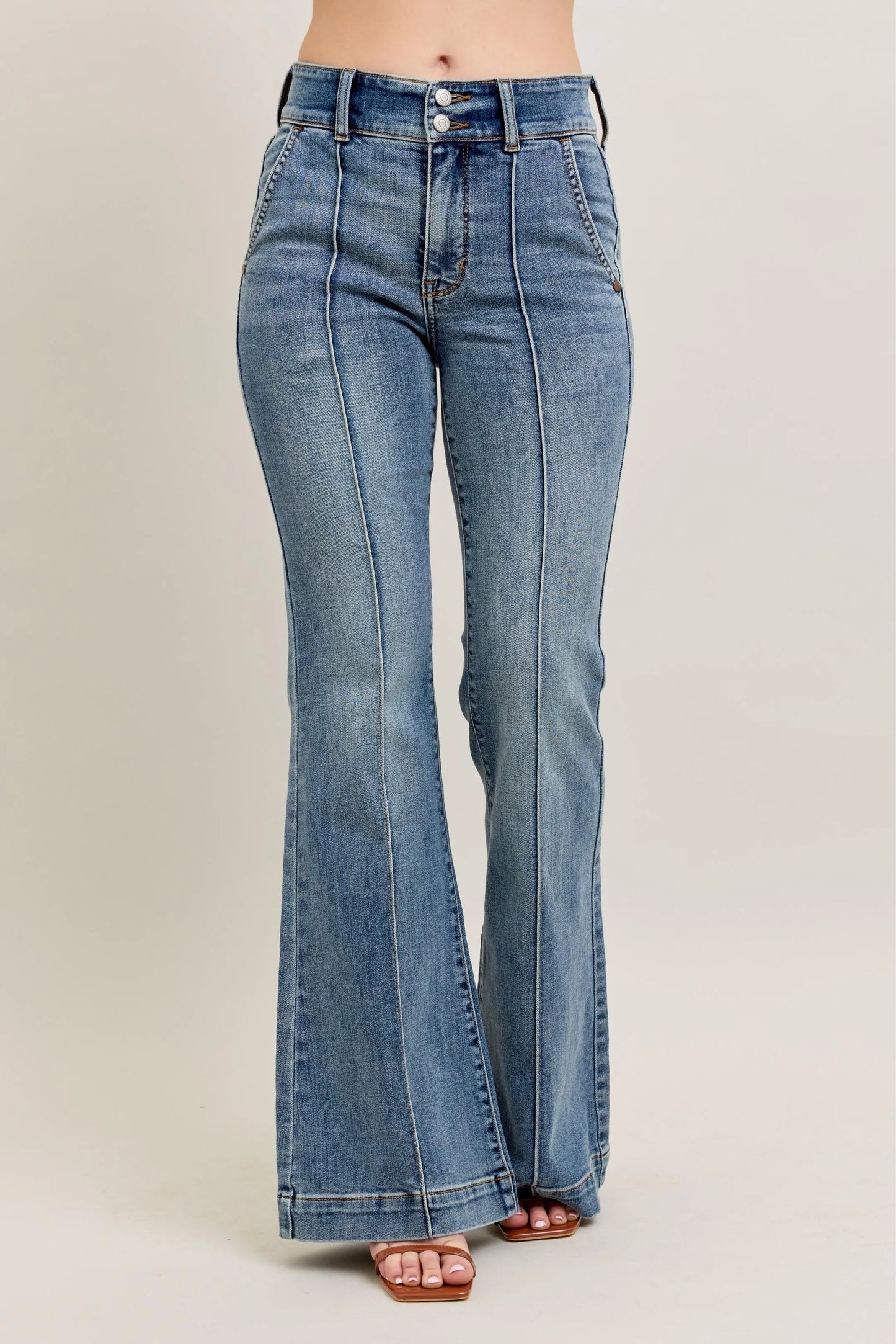 Judy Blue Full Size High-Waist Flare Denim Jeans with Front Seam Detail Plus Size MD