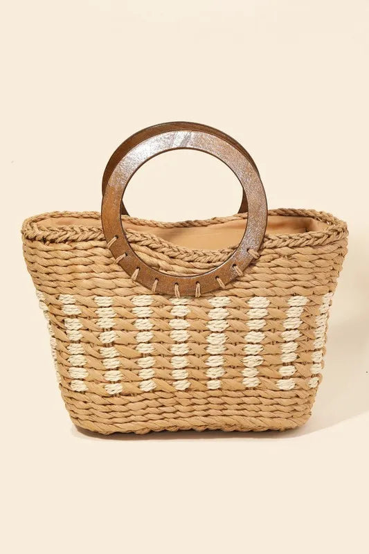 Fame Braided Round Handle Tote Bag TA One Size