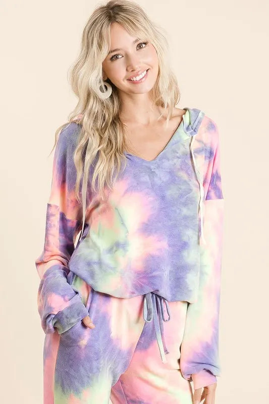 BiBi Tie Dye French Terry Top and Bottom Set