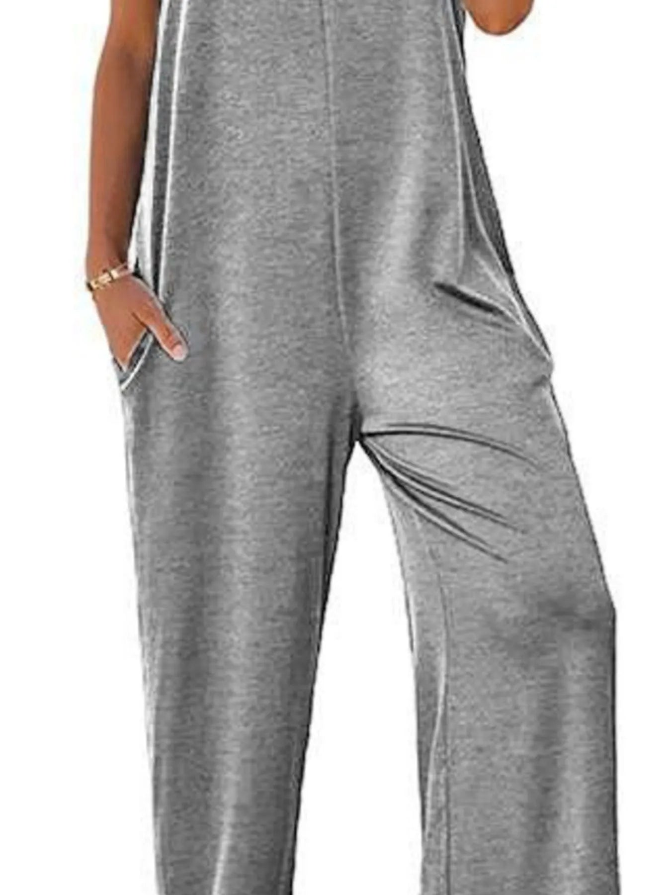 Sleeveless Wide Leg Casual Jumpsuit