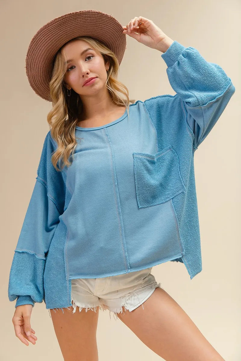 BiBi Oversized Pocket Front Sweatshirt