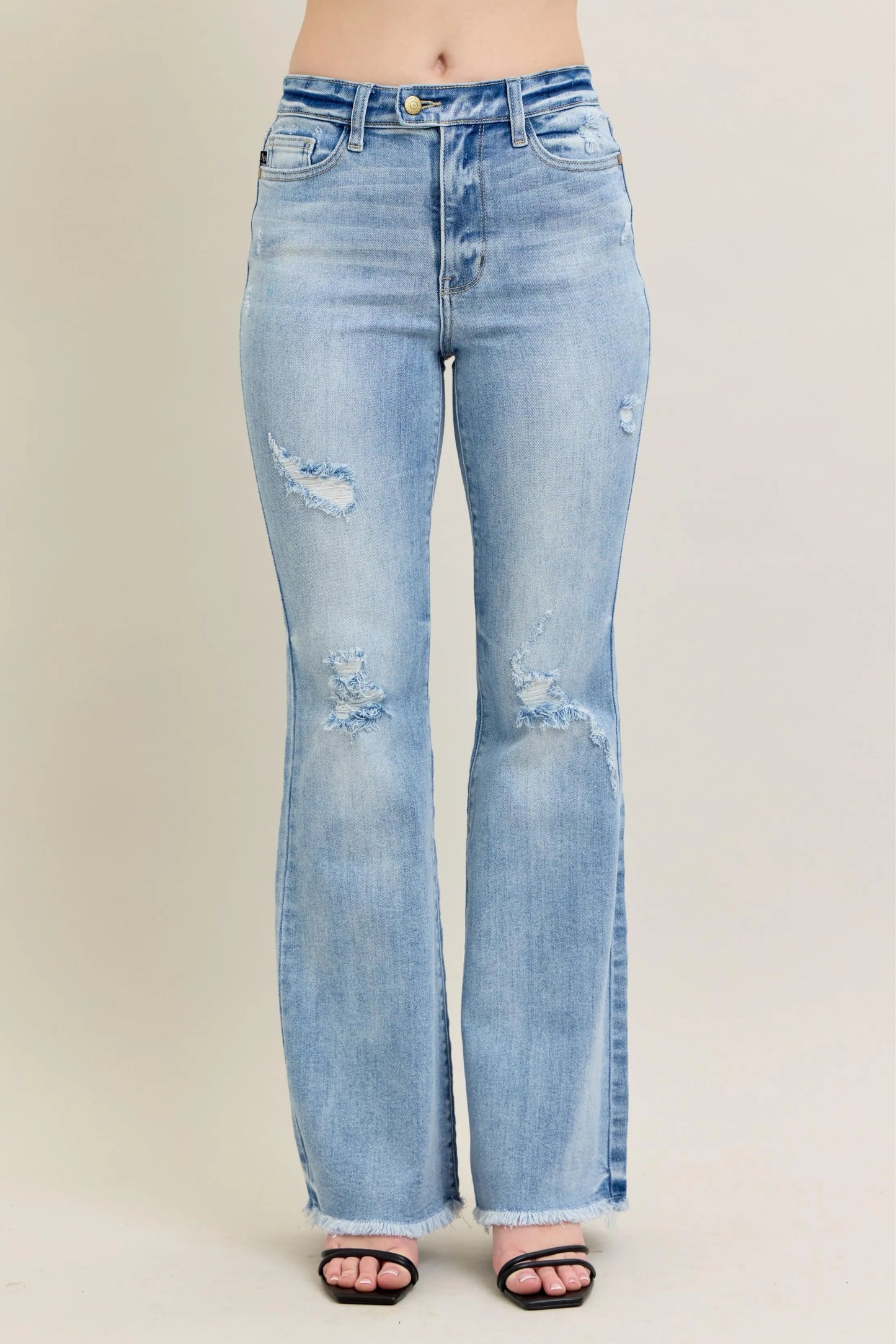 Judy Blue Full Size Hw Flare Jeans W/ Shield Pockets Plus Size
