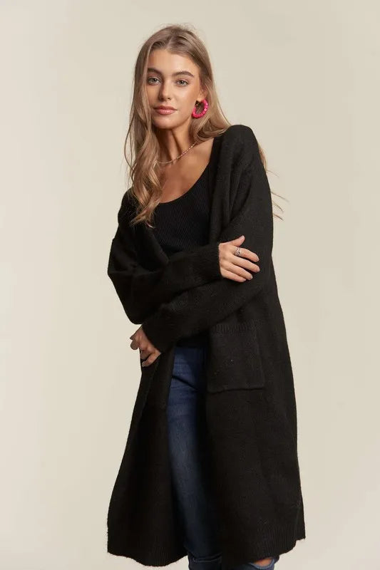 ADORA 2tone Sweater Open Cardigan