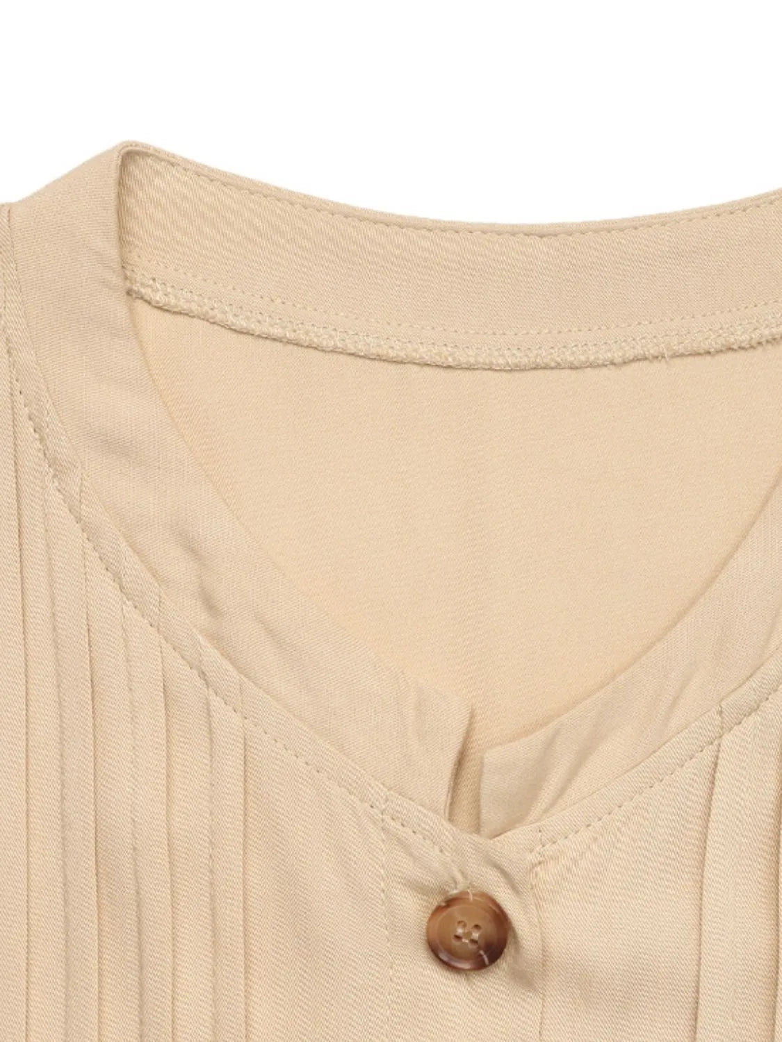 Button Front Flounce Sleeve Dress