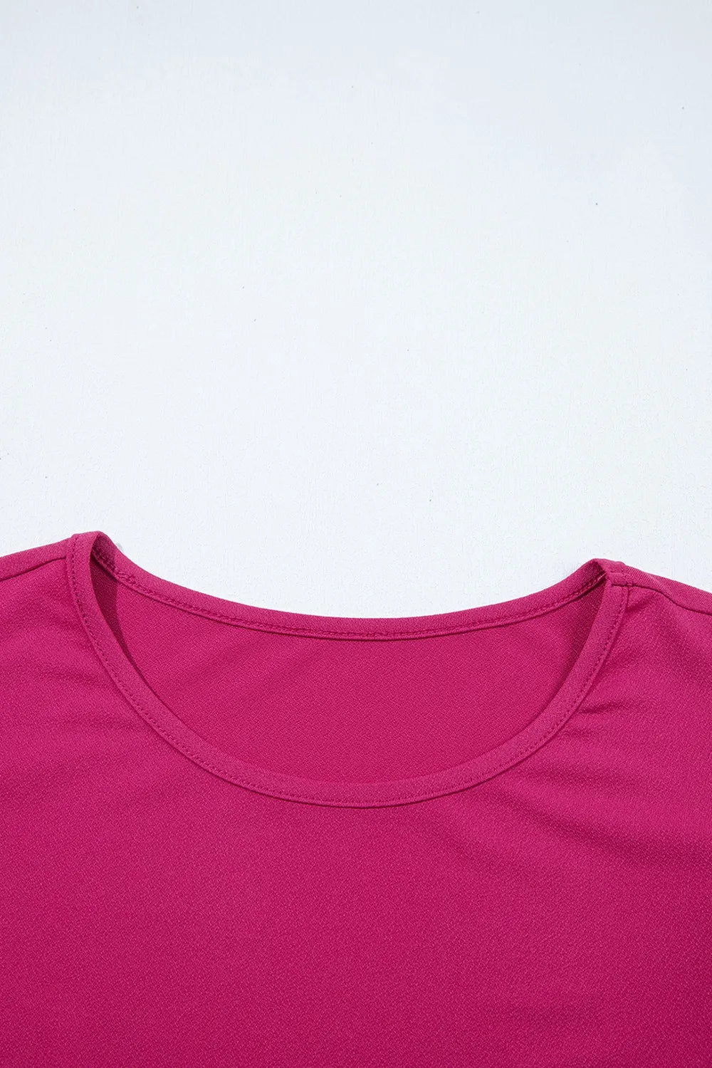 Short Ruffle Sleeve Round Neck Blouse