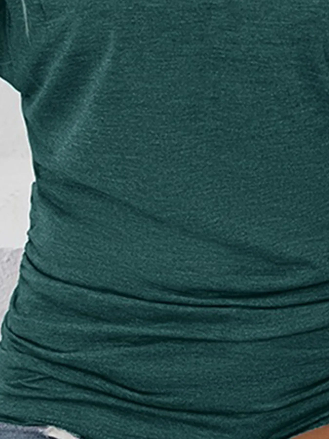 Ruched Side Round Neck T-Shirt
