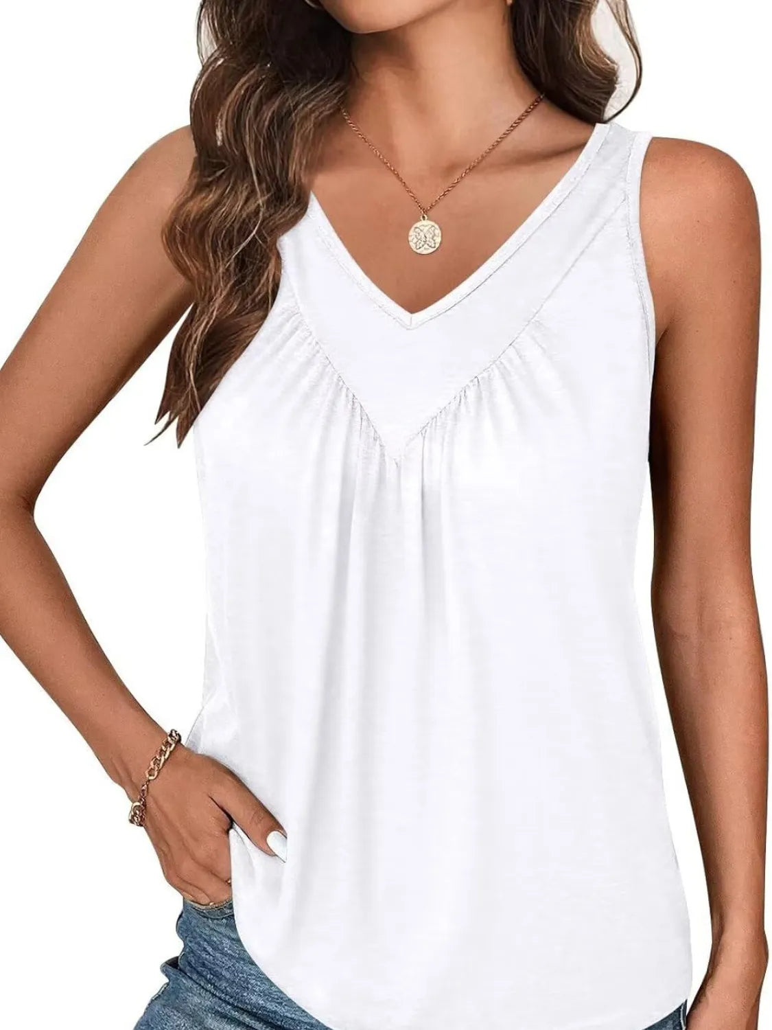 Ruched V-Neck Tank