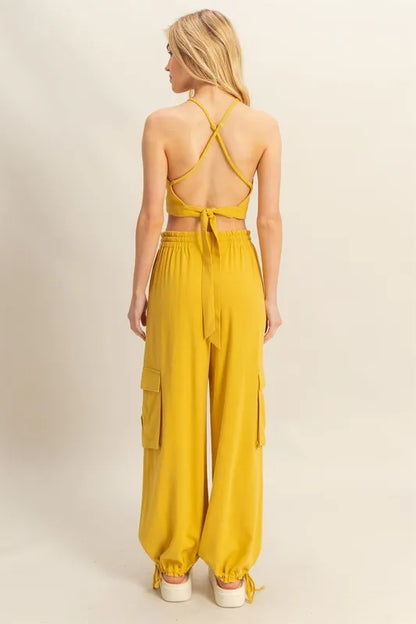 HYFVE Crop Top and Cargo Pants Set
