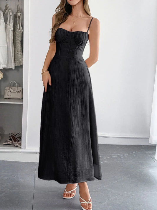 Sweetheart Neck Cami Dress Black