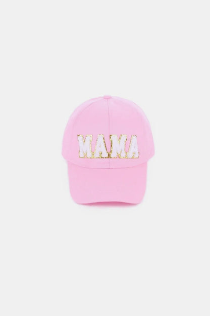 MAMA Chenille Patch Baseball Cap Pink One Size