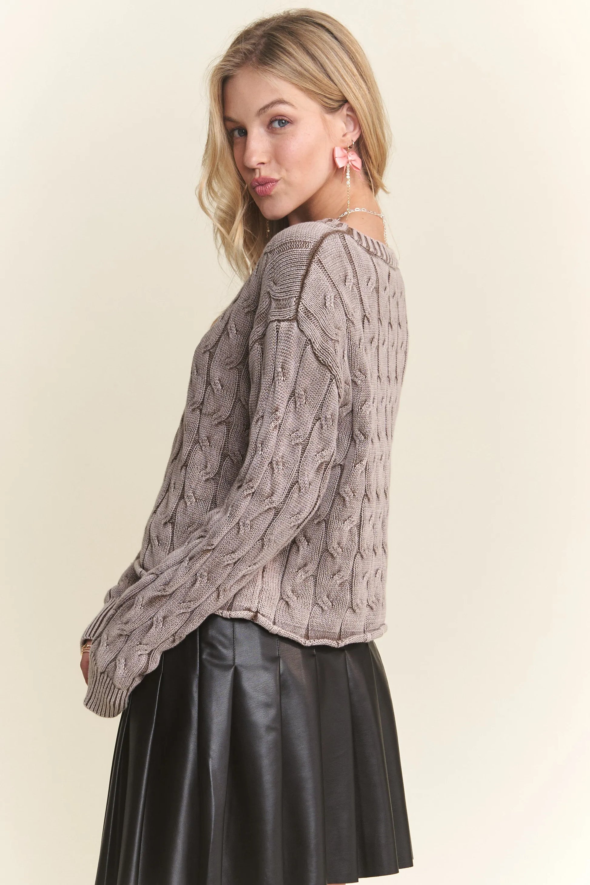 ADORA Cut Edge Detail Mineral Washed Sweater