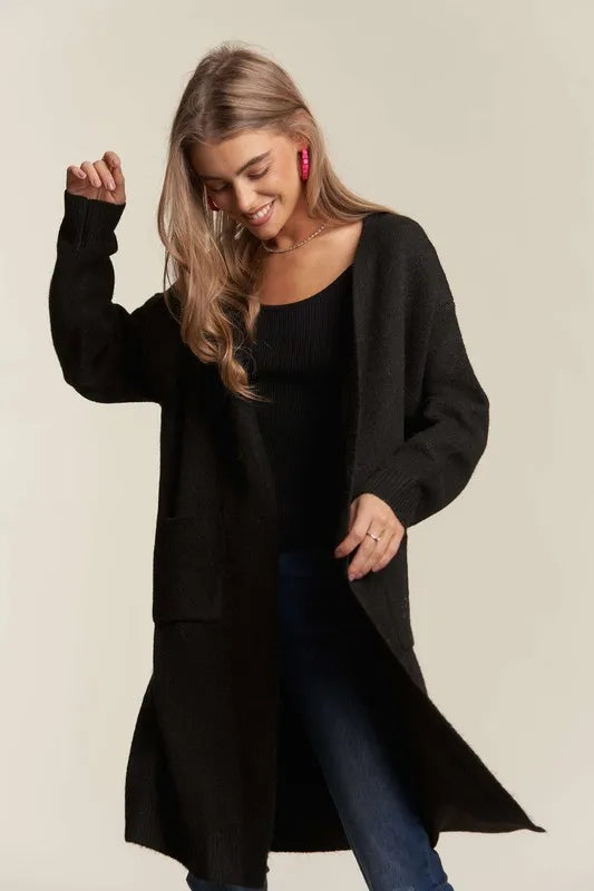 ADORA 2tone Sweater Open Cardigan