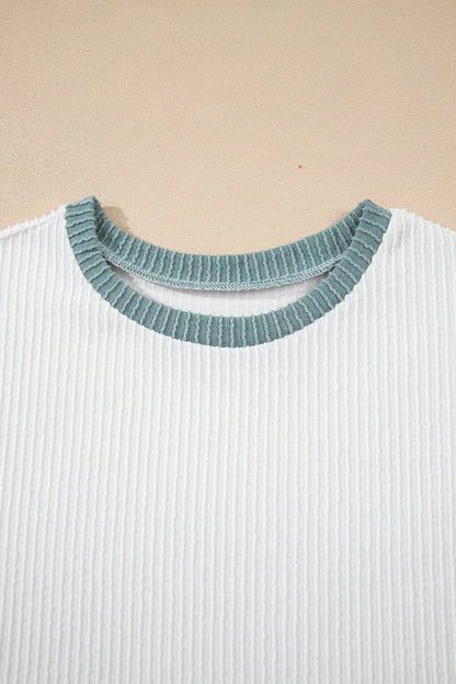 Contrast Trim Ribbed Knit Sleeveless Top