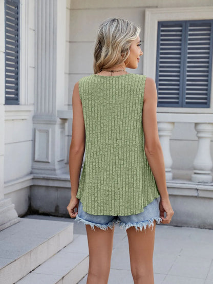Ribbed Round Neck Tank