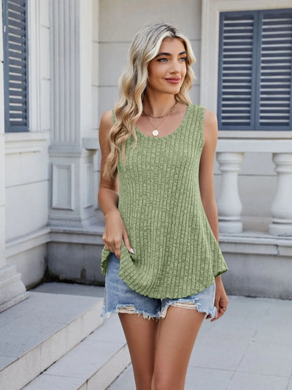 Ribbed Round Neck Tank