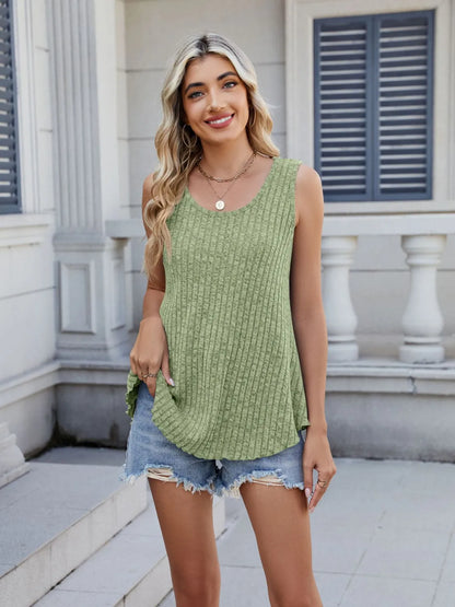 Ribbed Round Neck Tank