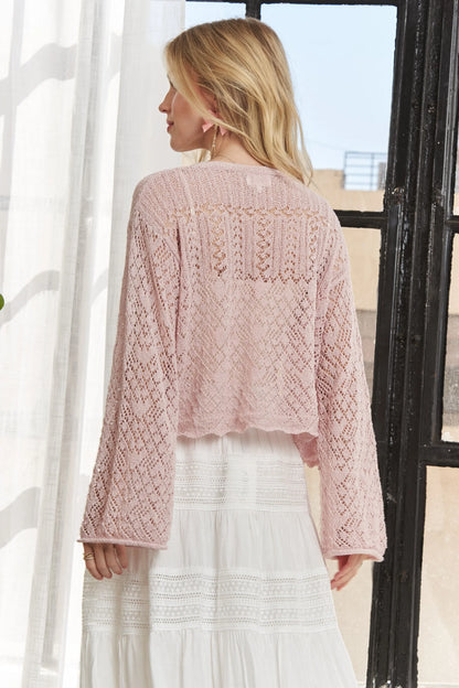 ADORA Long Sleeves Crochet Sweater Top