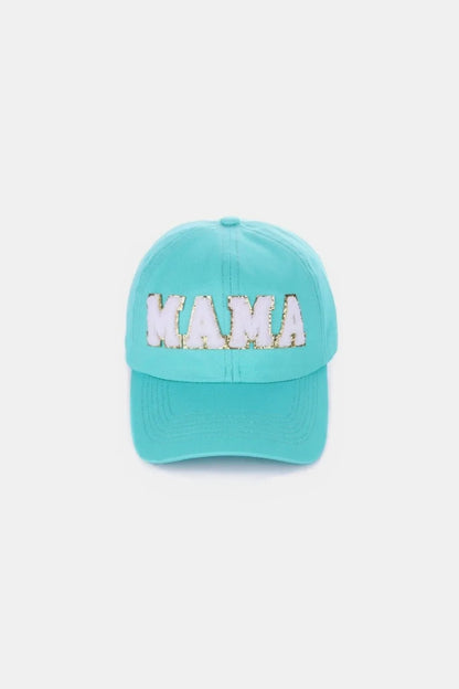 MAMA Chenille Patch Baseball Cap Mint One Size