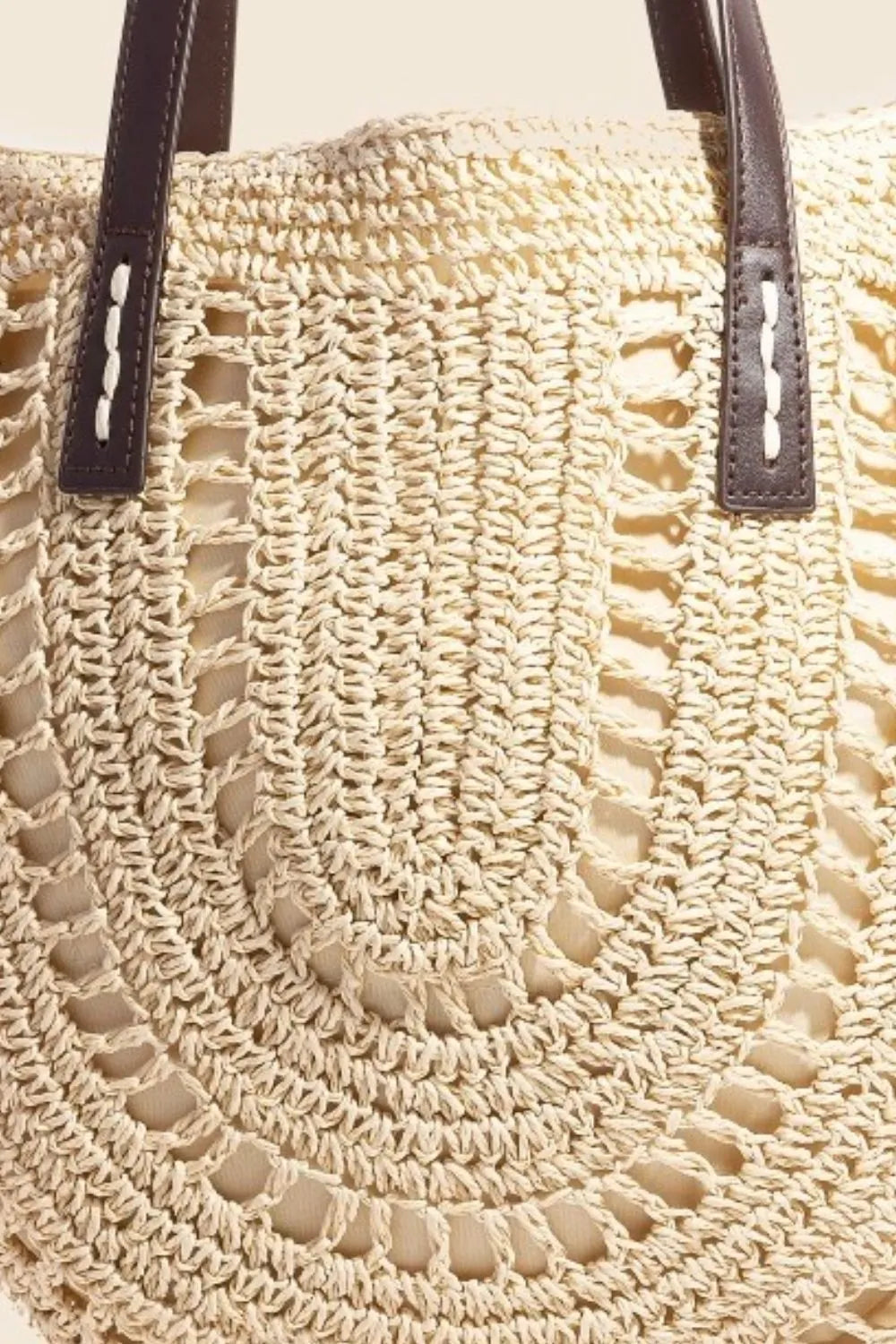 Fame Straw Braided Rounded Tote Bag